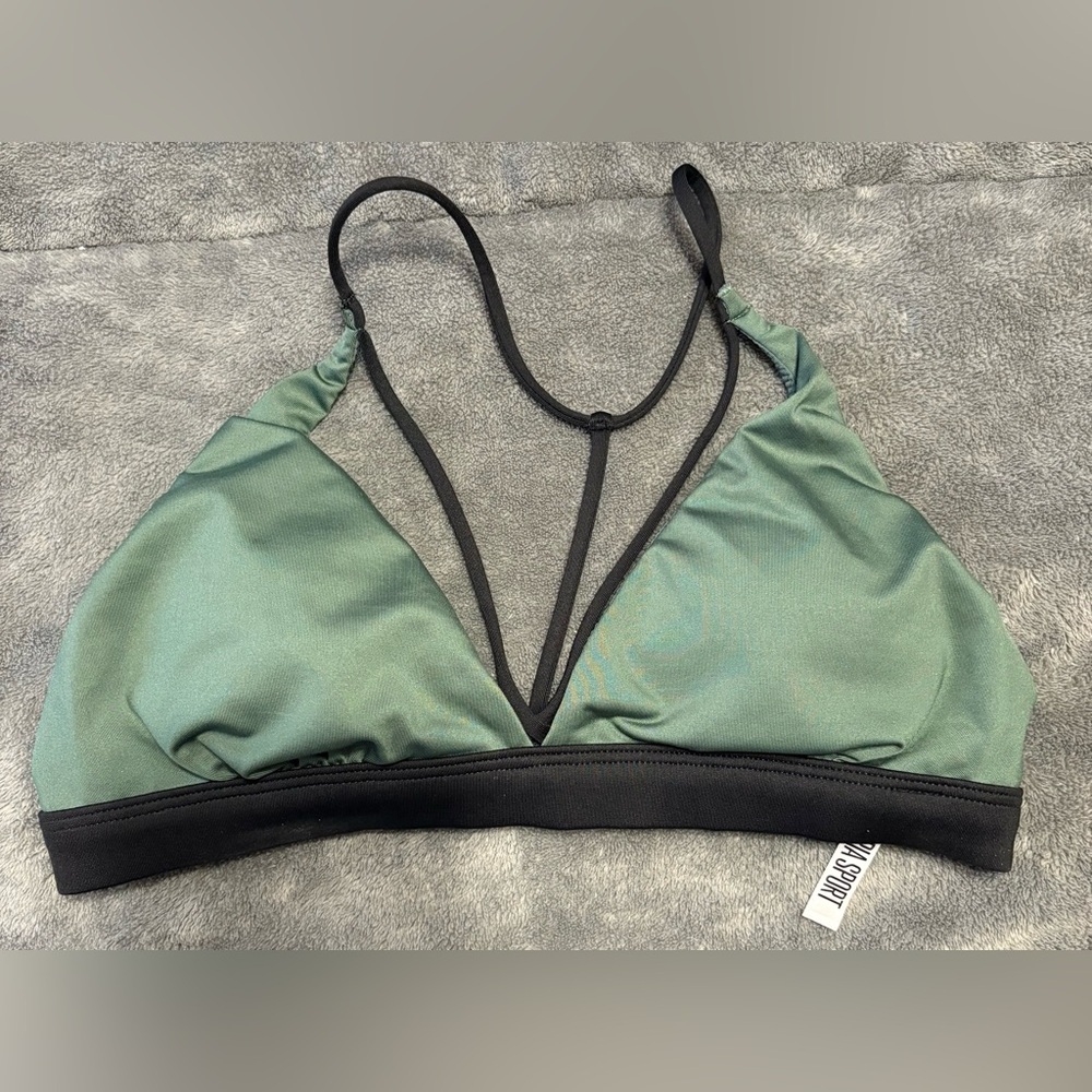 Victoria's Secret Green and Black Triangle Bra